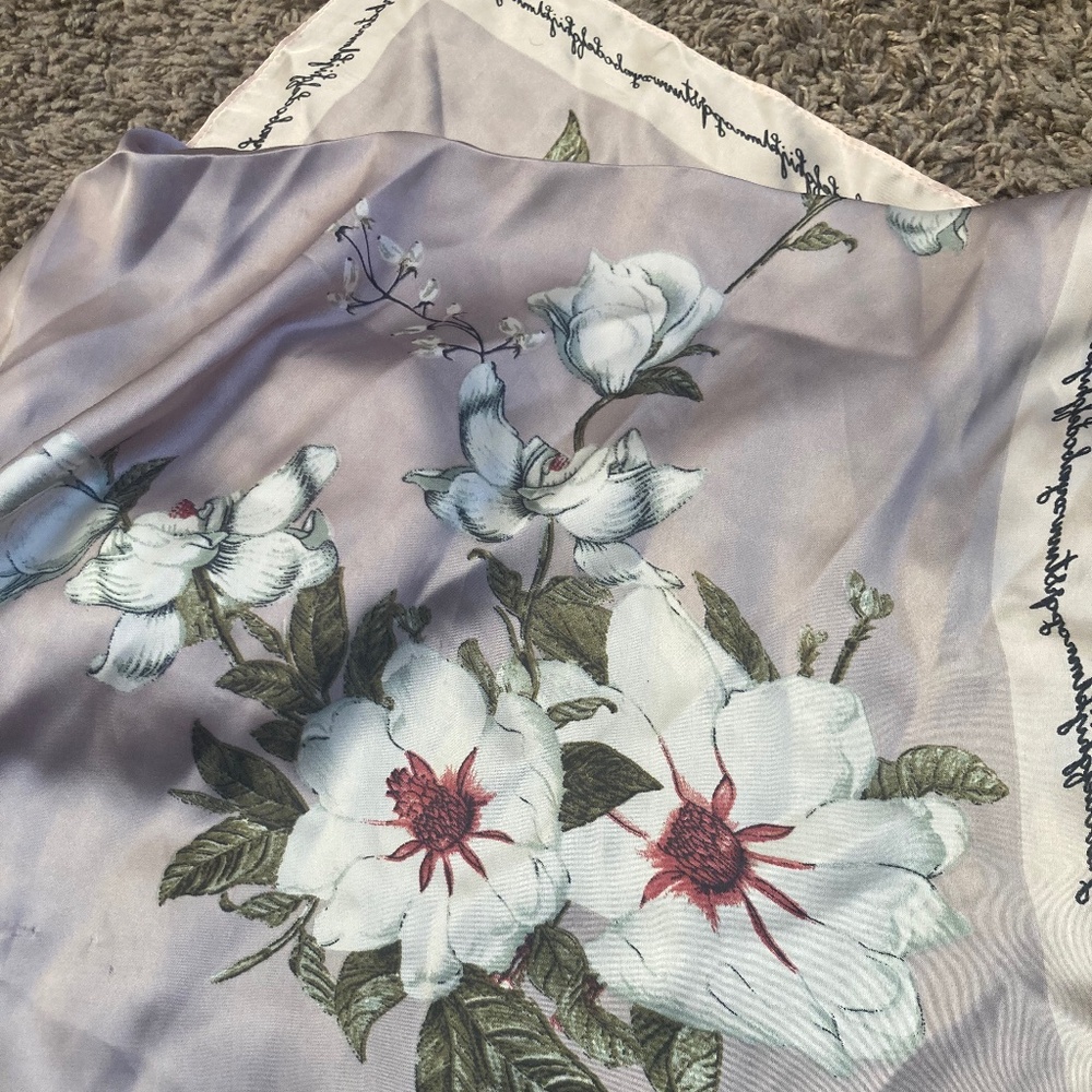 *SOLD* Satin Floral Hair Scarf